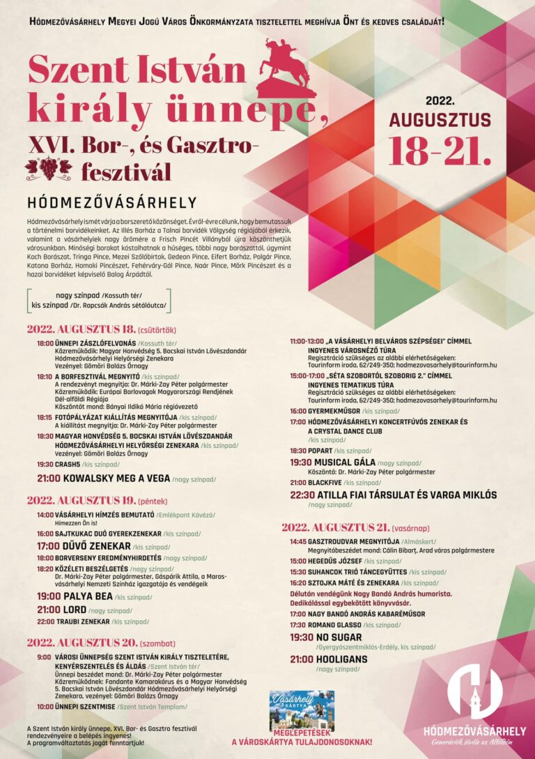 Borfesztivál program Hódmezővásárhely